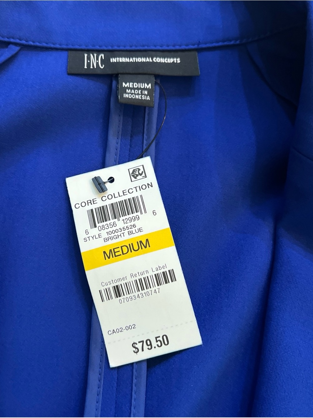 INC International Concepts Women's Cobalt Blue Tailored Blazer - Picture 3 of 8